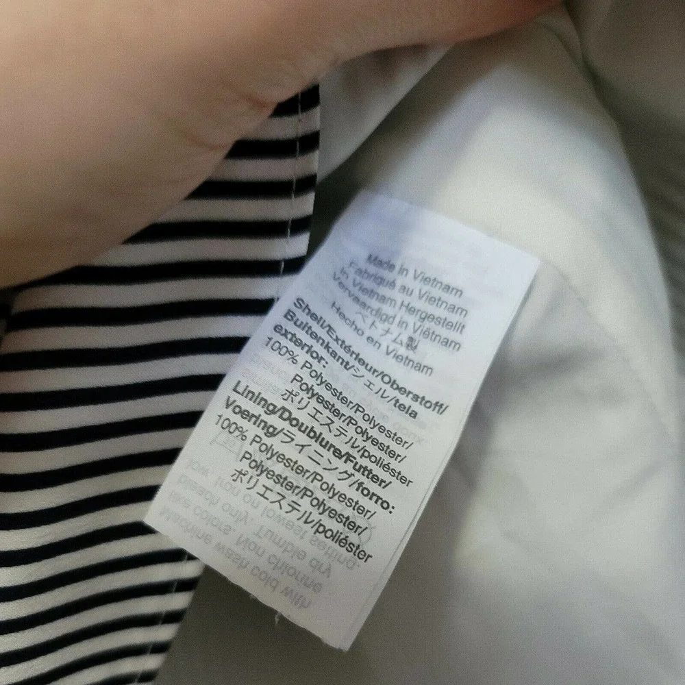 J.Crew Size 0 Spaghetti Strap Sleeveless Racerback Black/White Striped Tank Top - Picture 4 of 6